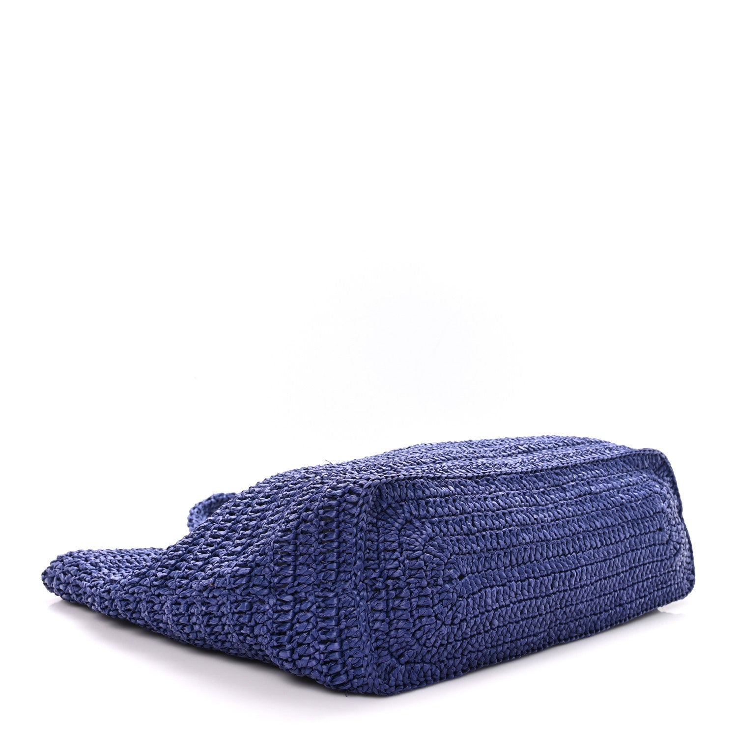 Saint Laurent Raffia Rive Gauche Tote Blue 4 of 12
