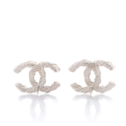 Chanel Crystal CC Twisted Earrings Silver 3 of 4