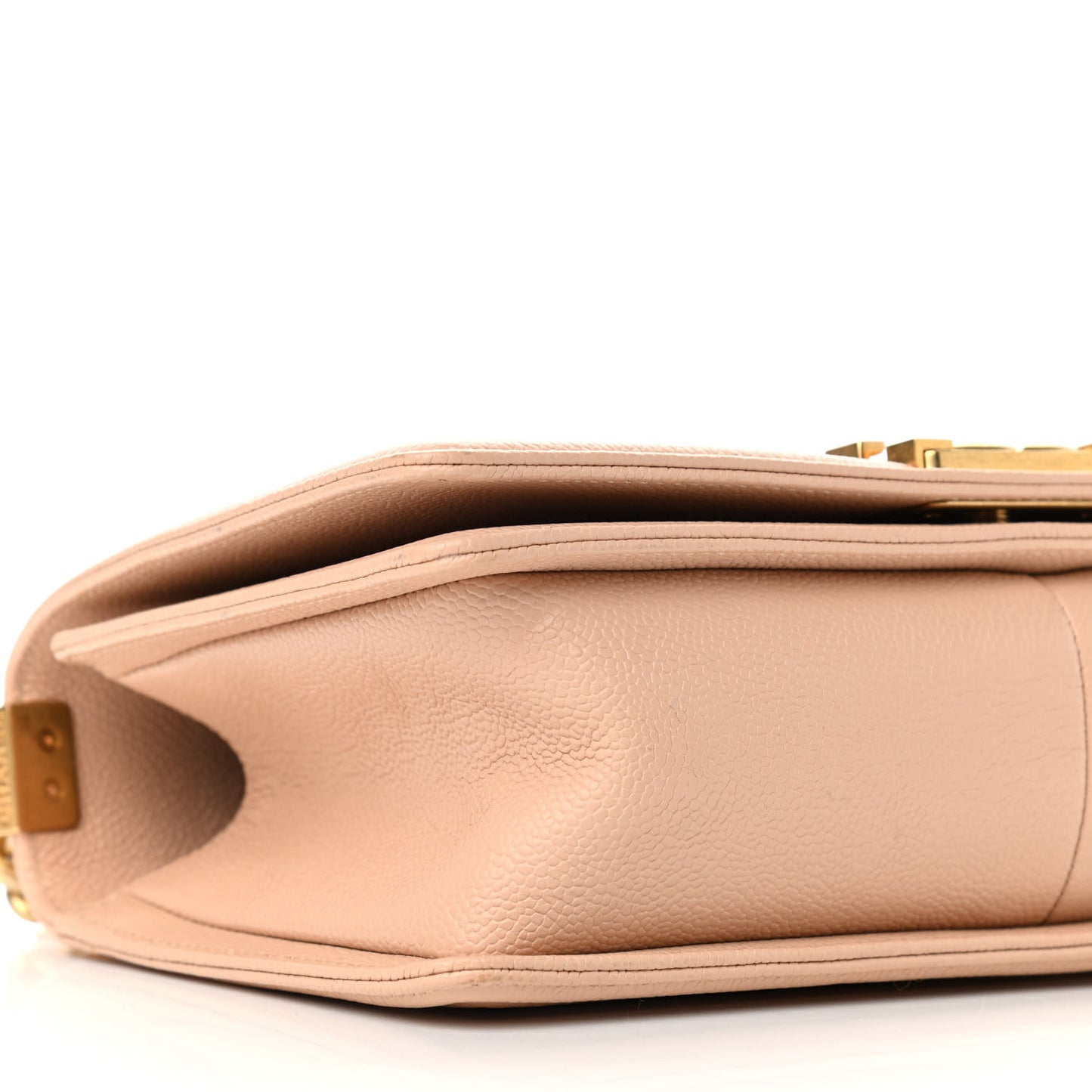Caviar Quilted Medium Boy Flap Beige