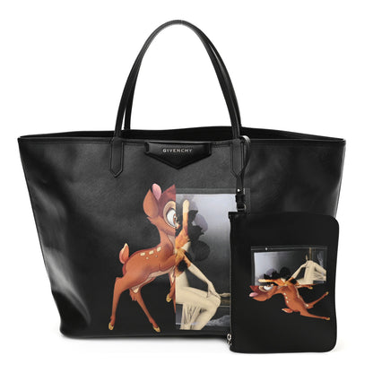 Givenchy Textured Coated Canvas Bambi Print Large Antigona Tote Black 1 of 14