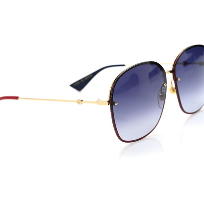 Gucci Square Frame Sunglasses GG0228S Gold Red 8 of 8