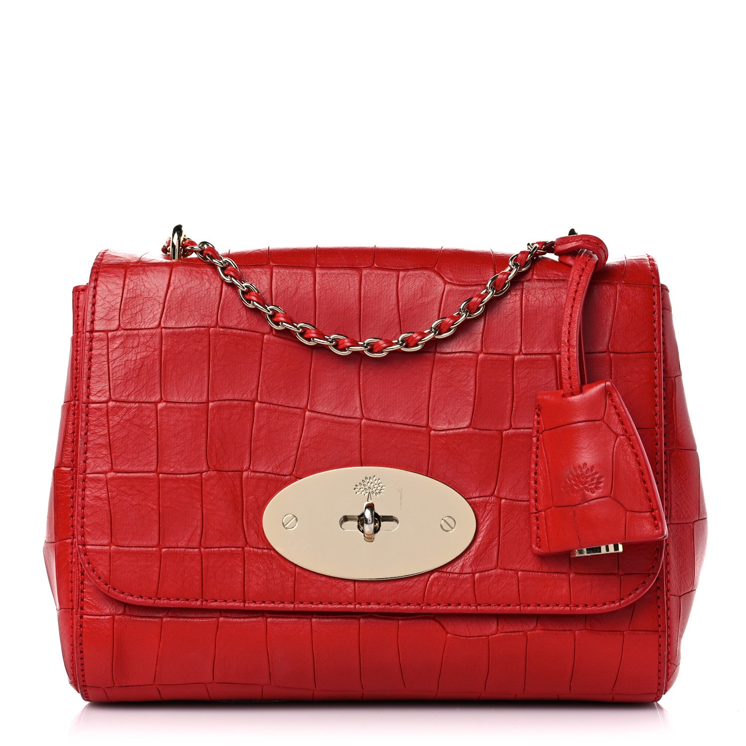 Mulberry Nappa Crocodile Embossed Small Lily Flap Red 1 of 16