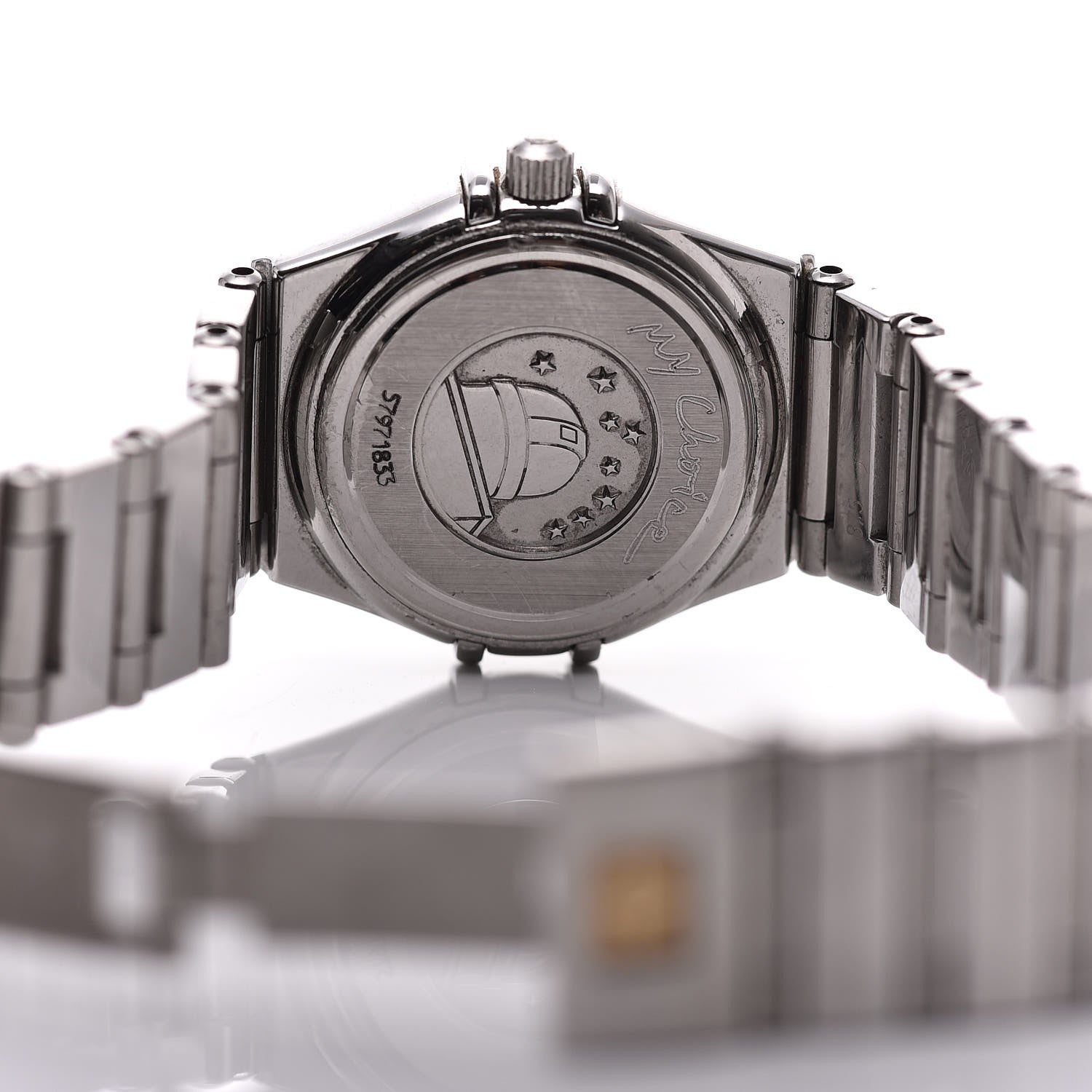 Omega Stainless Steel Diamond Bezel 22mm Constellation Quartz Watch Black 1465.51.00 6 of 8