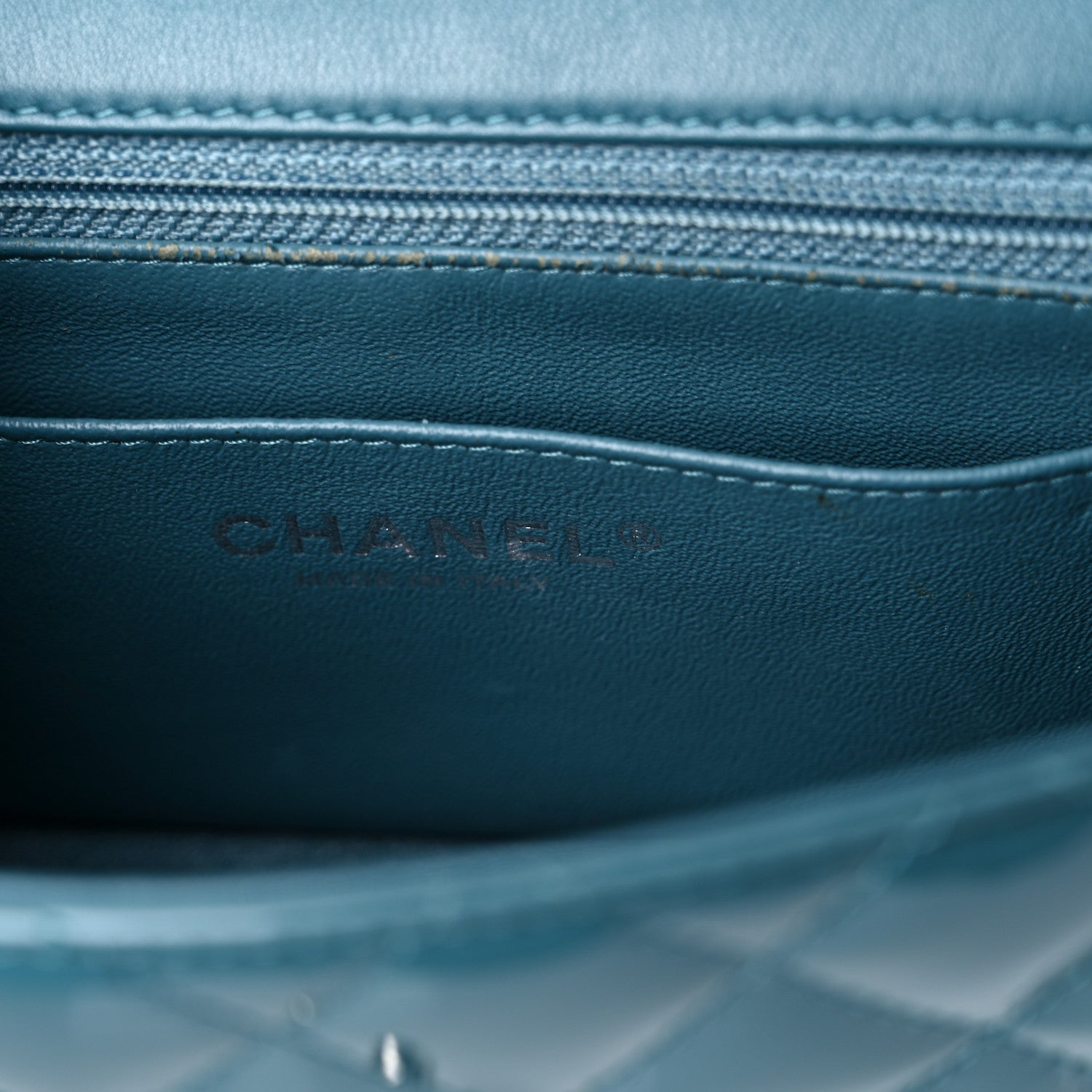 Chanel Patent Quilted Mini Rectangular Flap Turquoise 11 of 12