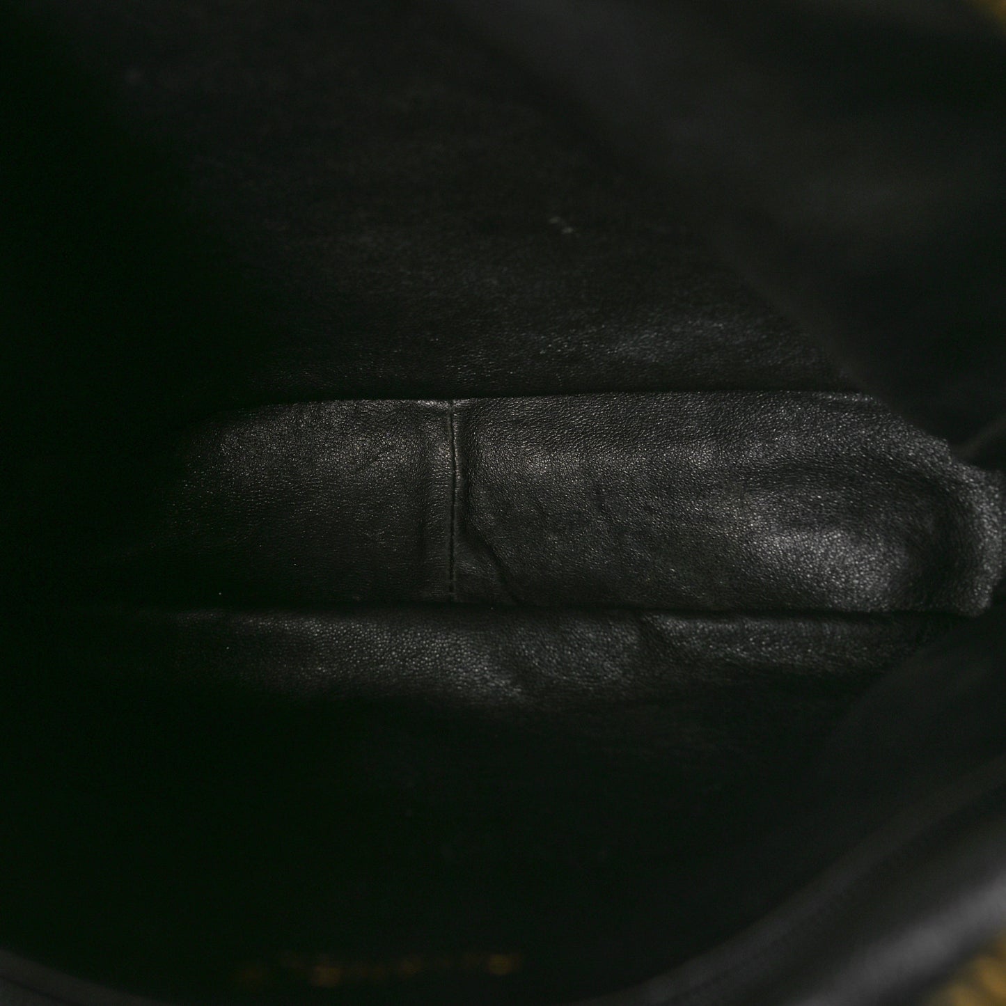 Lambskin Vertical Quilted Tassel Camera Case Black