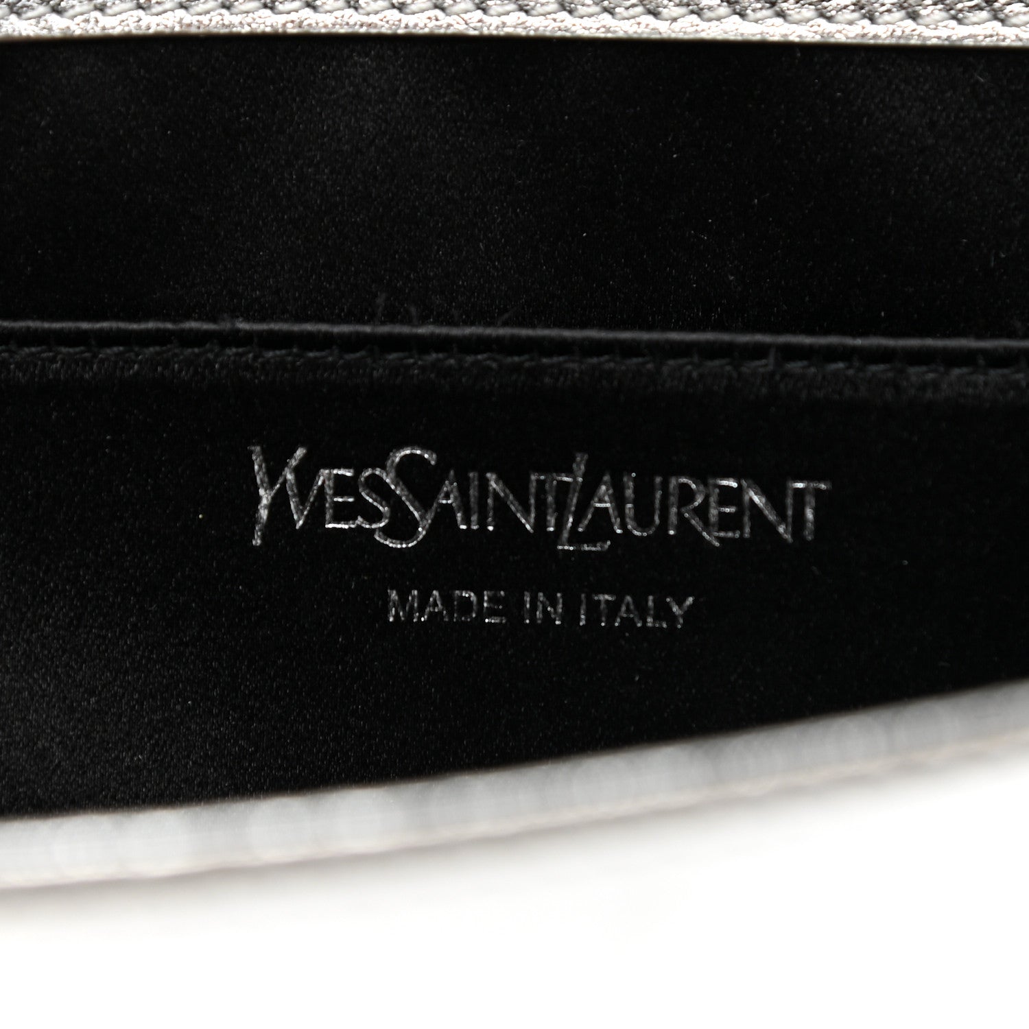 Saint Laurent Metallic Calfskin Monogram Large Belle De Jour Clutch Silver 5 of 9