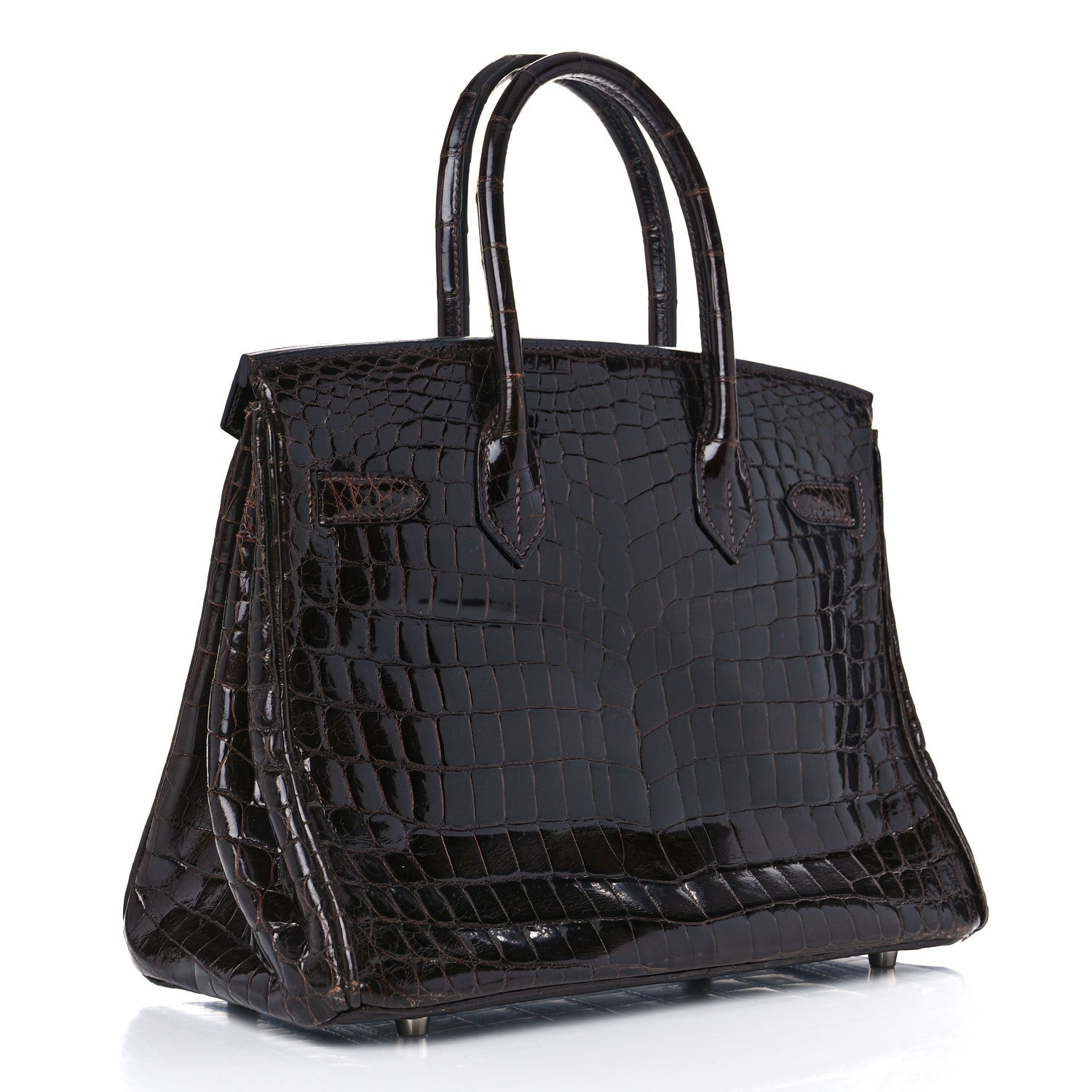 Hermes Shiny Niloticus Crocodile Birkin 30 Havane 3 of 13