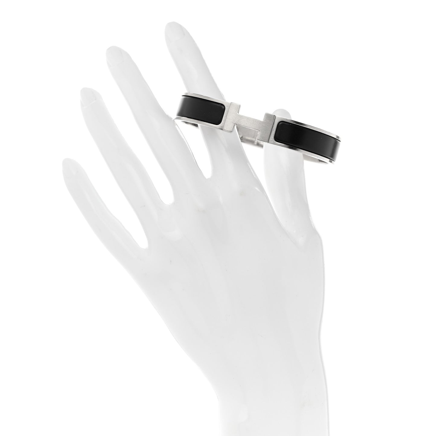 Enamel Narrow Clic Clac HH Bracelet Black