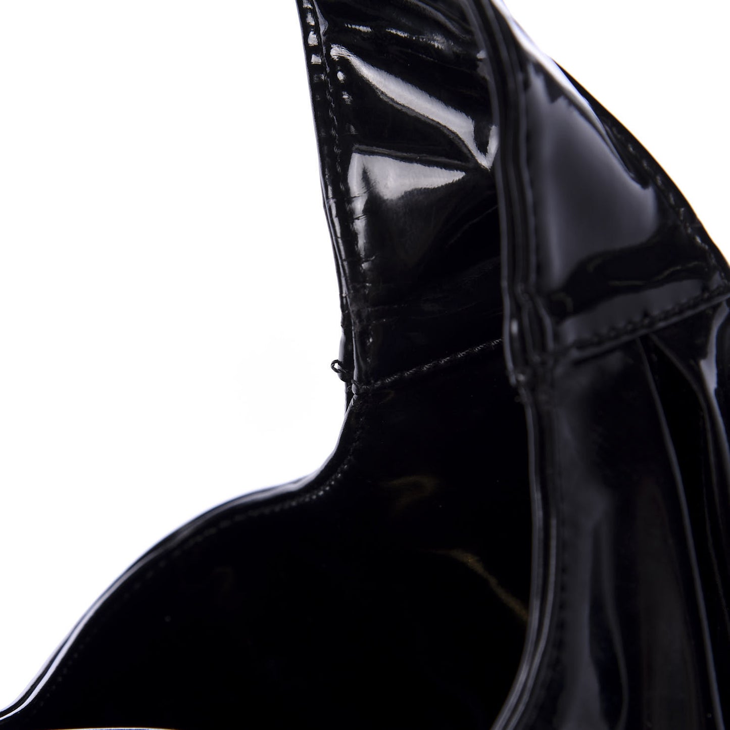Patent Lacca Small Nuage Bow Hobo Black