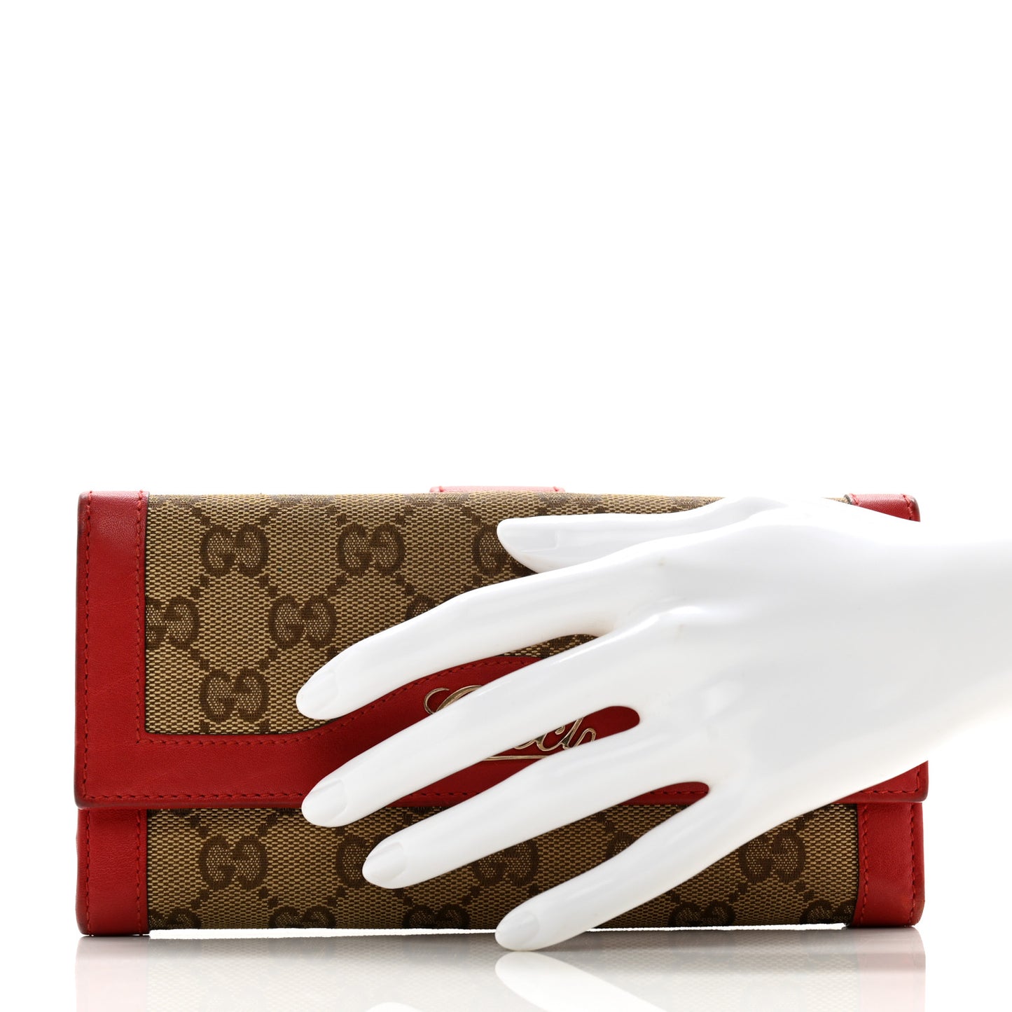 Monogram Script Continental Wallet Red