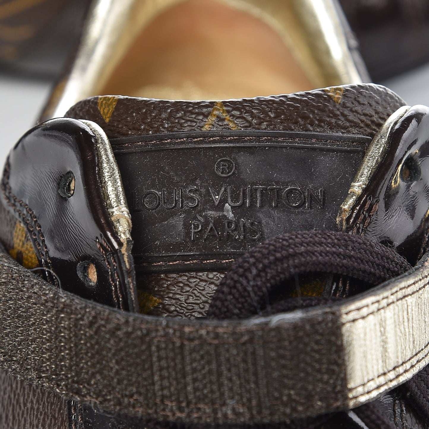 Patent Monogram Globe Trotter Sneakers 35