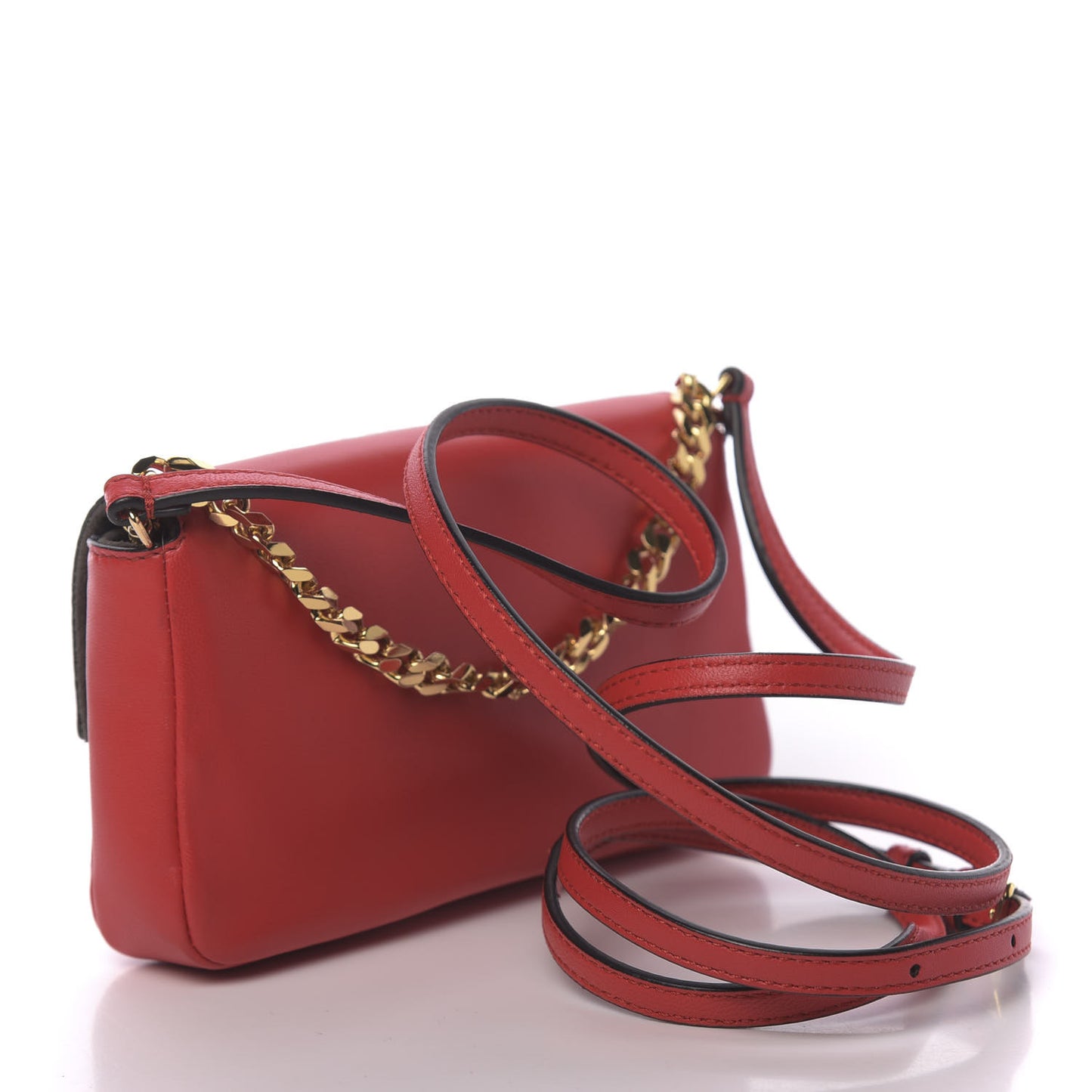 Nappa Rabbit Fox Fur Micro Buggie Baguette Fiamma Rosa