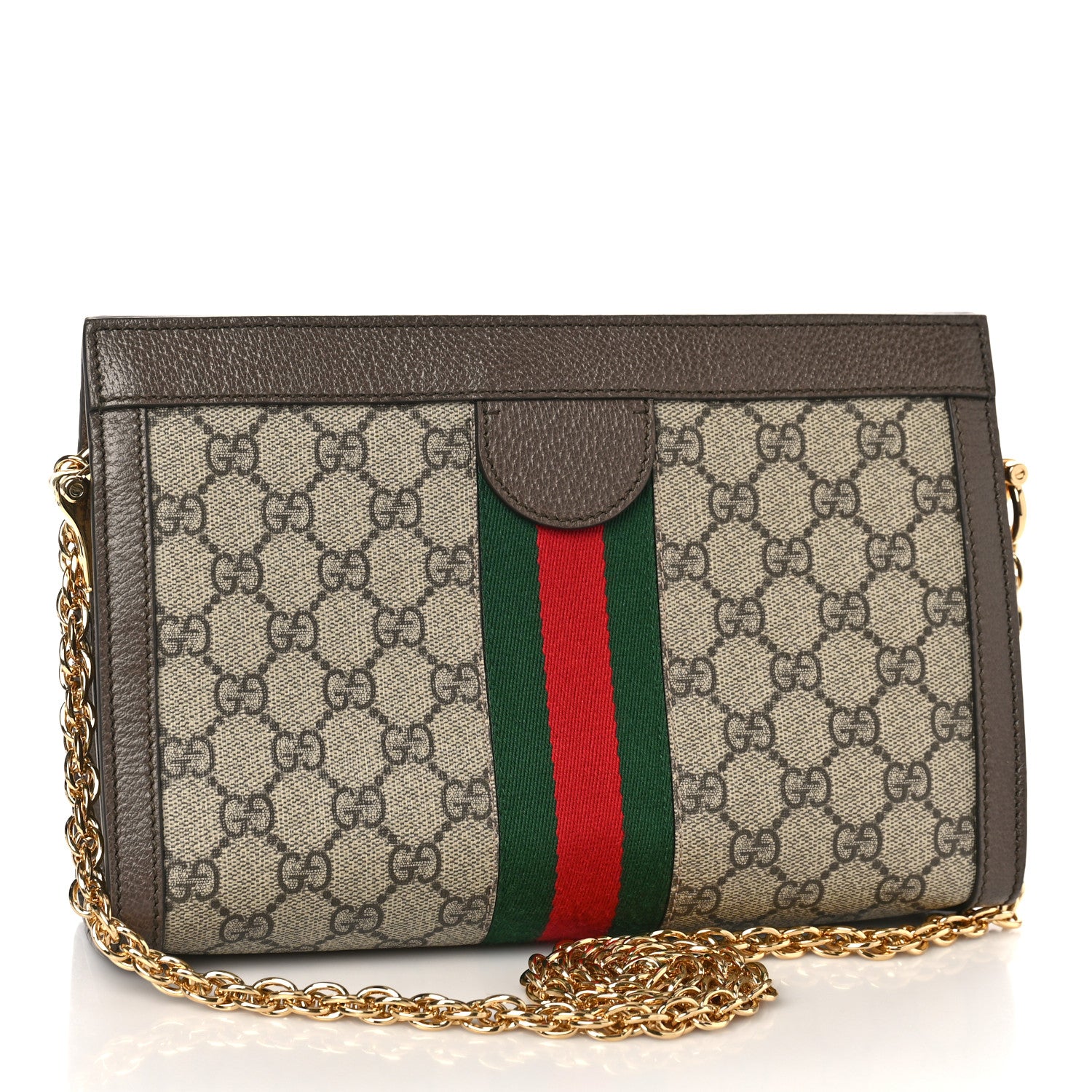 Gucci GG Supreme Monogram Web Small Ophidia Chain Shoulder Bag Brown 3 of 8
