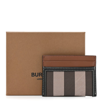 Burberry E-Canvas Calfskin Sandon Check Card Case Dark Birch 9 of 9