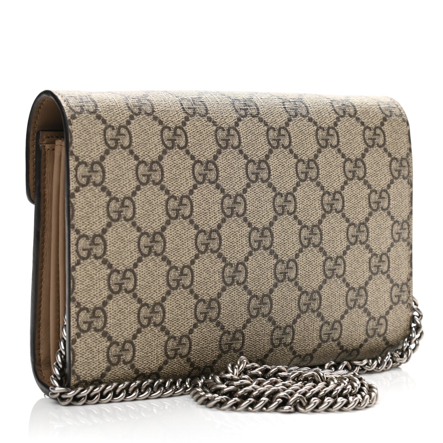 GG Supreme Monogram Mini Dionysus Chain Wallet Beige Taupe