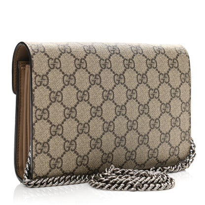 Gucci GG Supreme Monogram Mini Dionysus Chain Wallet Beige Taupe 3 of 11