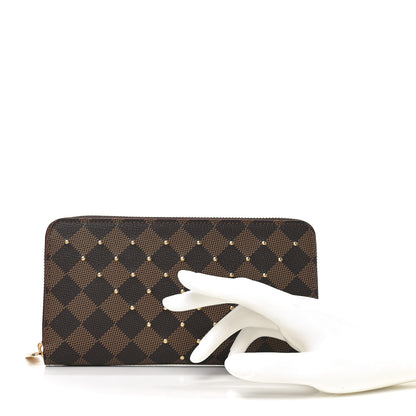 Louis Vuitton Damier Ebene Studded Zippy Wallet Cherry 2 of 6