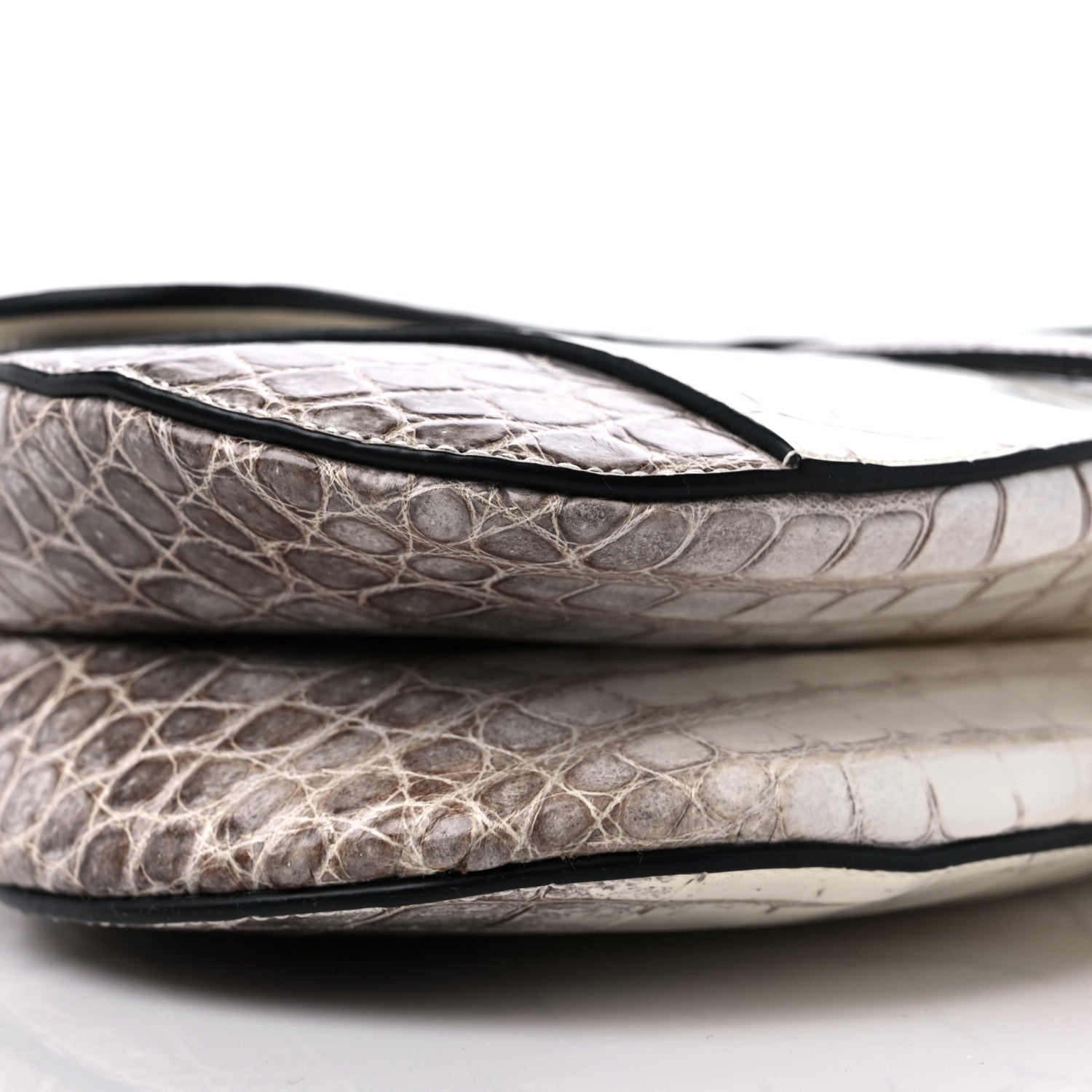 Christian Dior Niloticus Crocodile Himalaya Saddle Bag Latte 8 of 9