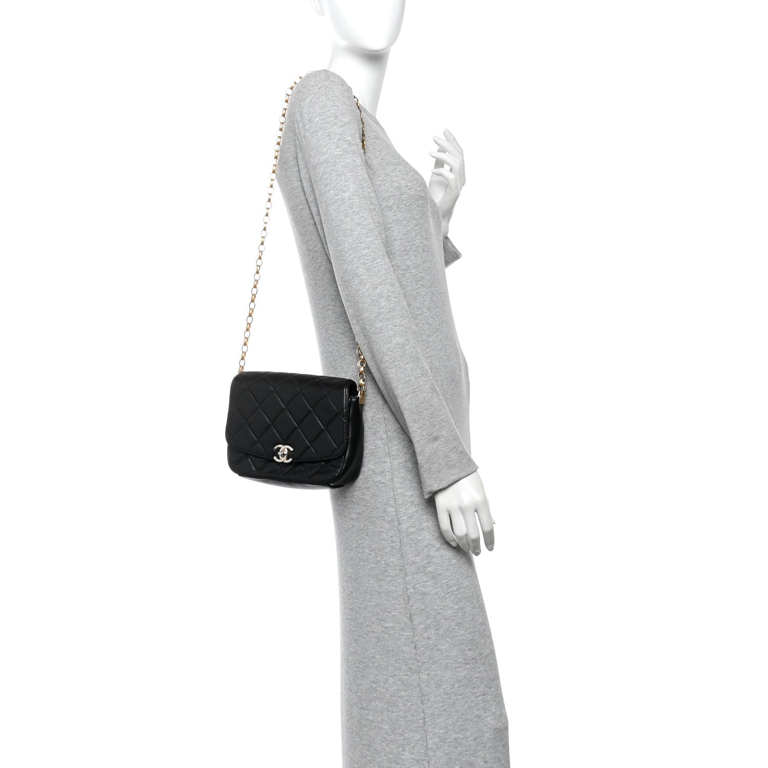 Chanel Lambskin Quilted CC Coin Flap Bag Black 2 of 12