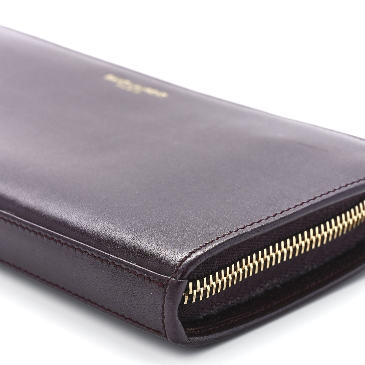 Calfskin Classic Zip Around Continental Wallet Bordeaux