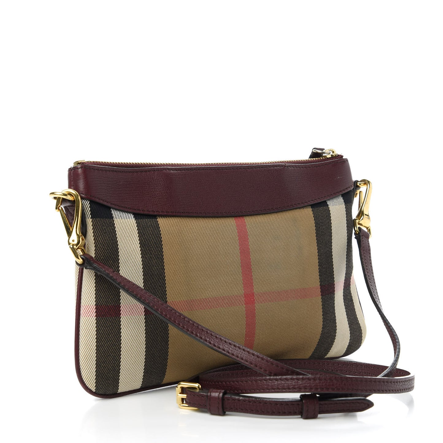 House Check Derby Peyton Crossbody Clutch Bag Mahogany Red