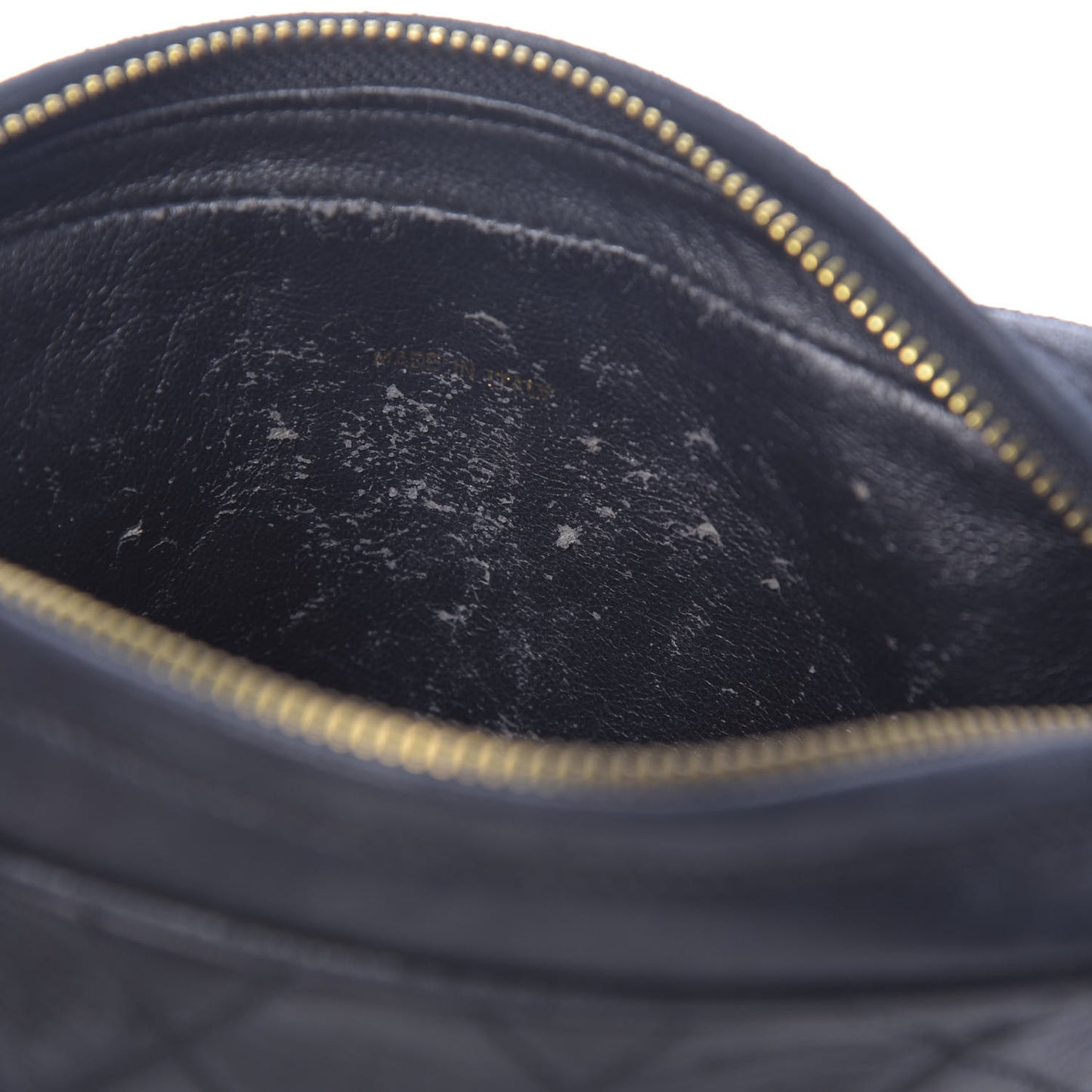 Lambskin Quilted Flap Tassel Camera Case Black