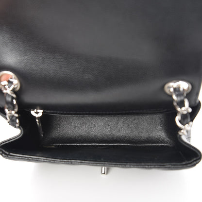 Chanel Caviar Chevron Quilted Mini Square Flap Black 5 of 8