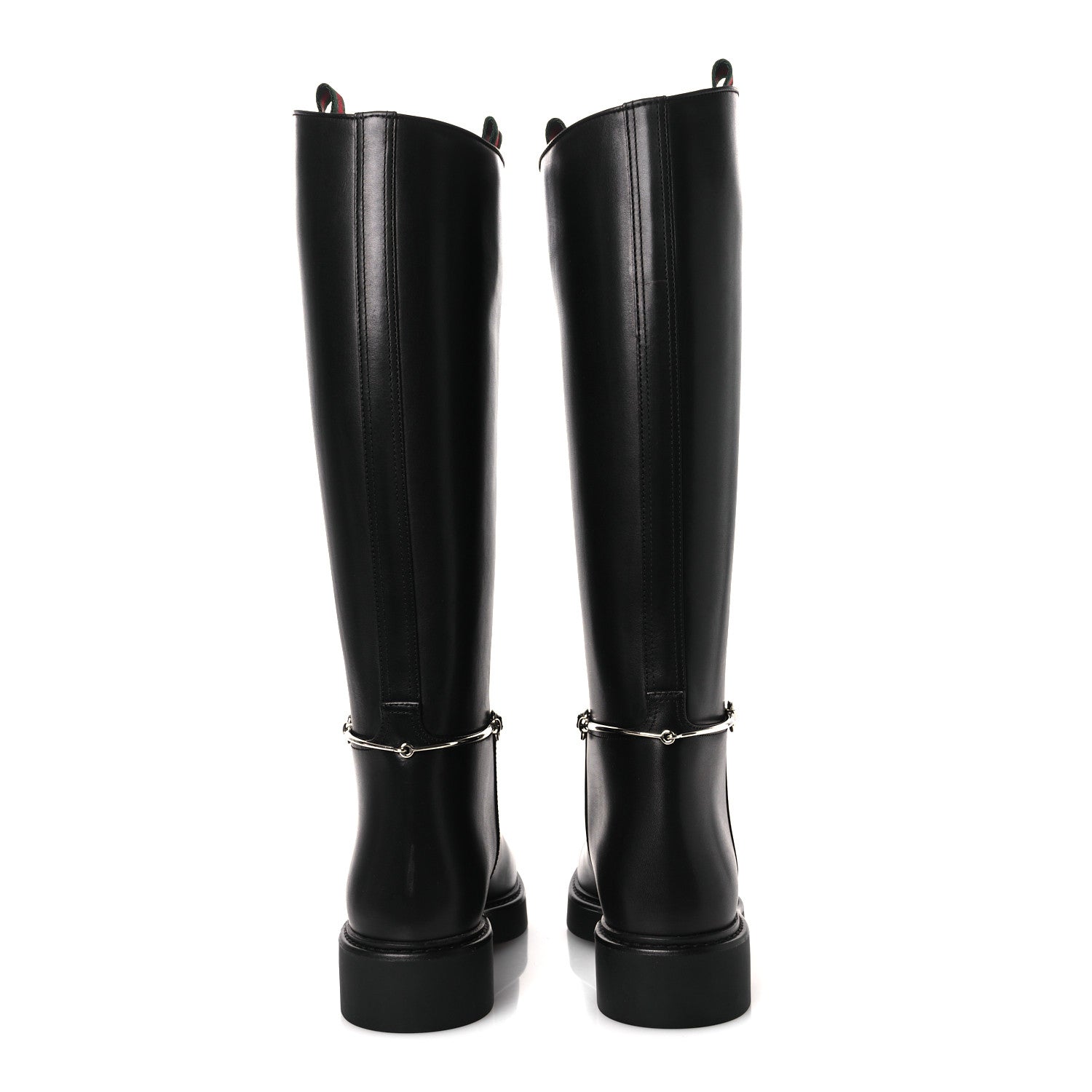 Gucci Shiny Calfskin Michelangelo Slim Horsebit Riding Boots 36 Black 11 of 22