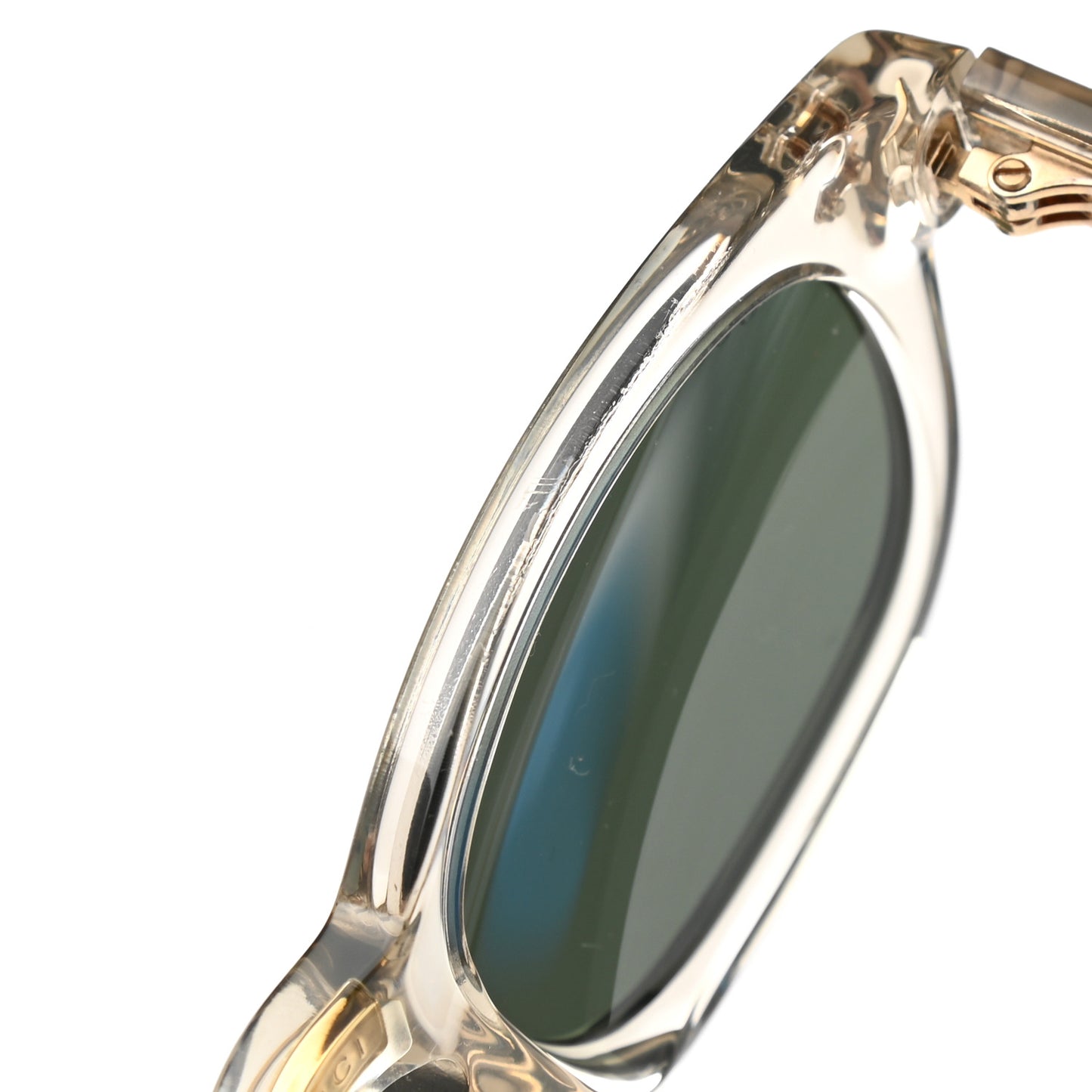 Acetate Square Frame Opulent Luxury GG0182S Sunglasses Grey Transparent