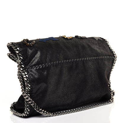 Stella McCartney Embellished Shaggy Deer Small Falabella Fold Over Tote Black 3 of 10