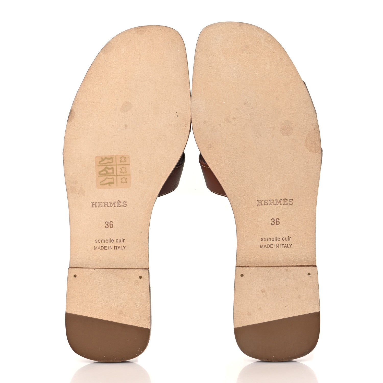 Hermes Box Calfskin Oran Sandals 36 Gold 5 of 9