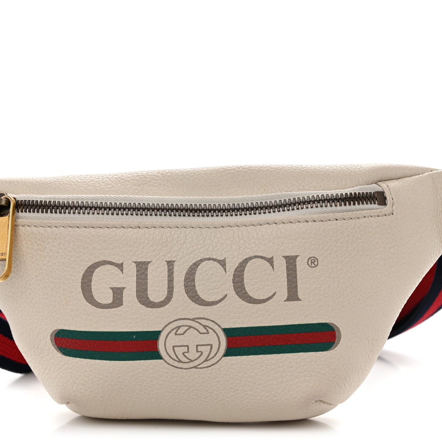 Grained Calfskin Small Logo Belt Bag White