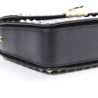 Valentino Garavani Grained Calfskin Medium Rockstud Chain Bag Black 9 of 10