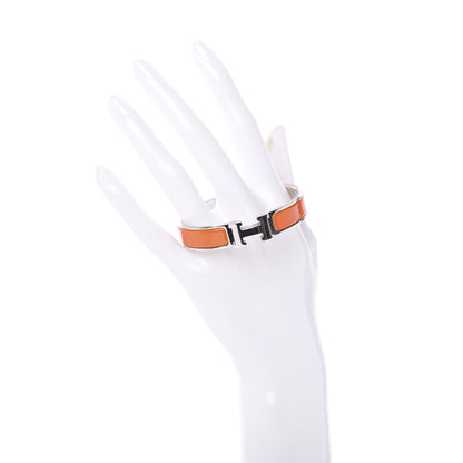 Hermes Enamel Narrow Clic Clac H Bracelet PM Orange 2 of 5