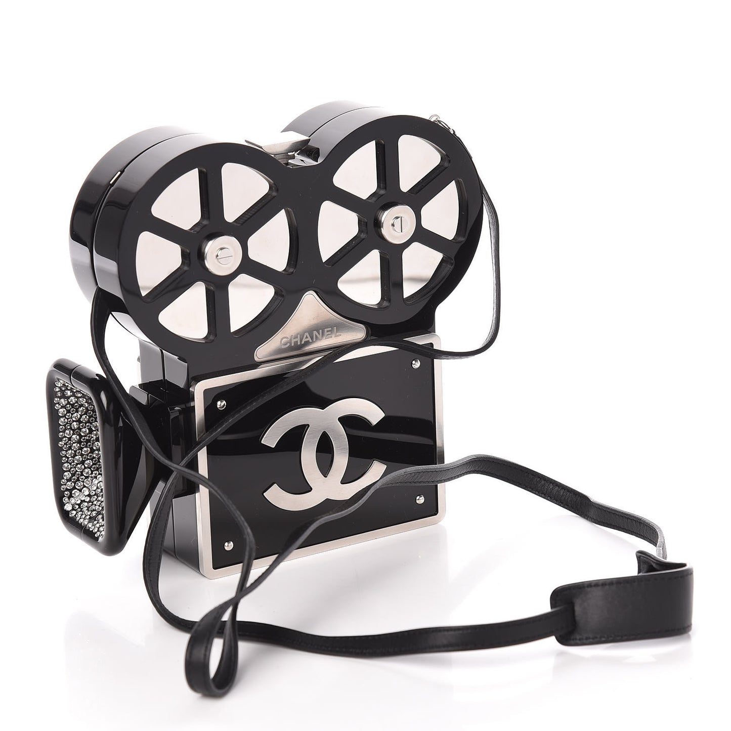 Plexiglass Crystal Buonasera Film Projector Minaudiere Clutch Black