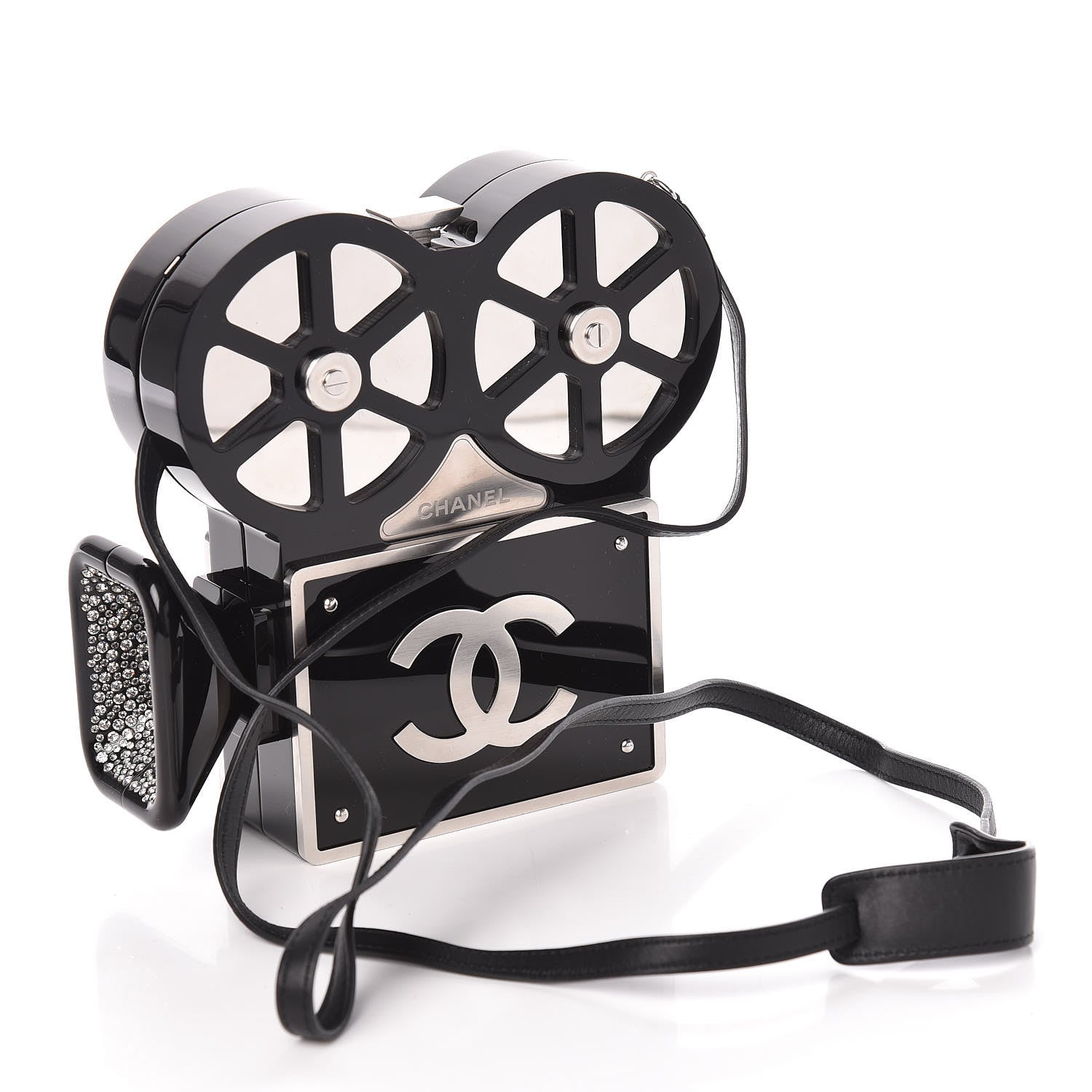 Chanel Plexiglass Crystal Buonasera Film Projector Minaudiere Clutch Black 4 of 13