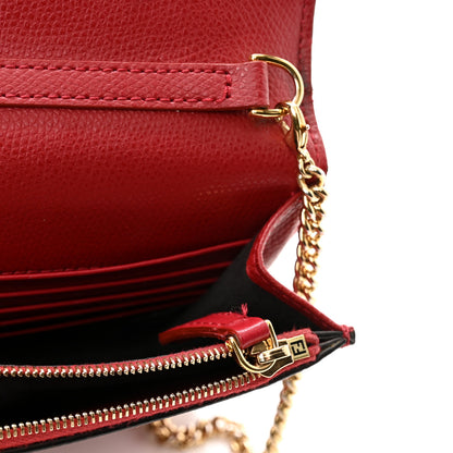 Fendi Vitello Cruise F is Fendi FF 1974 Embossed Medium Envelope Wallet On Chain Fragola Maya Black 11 of 15