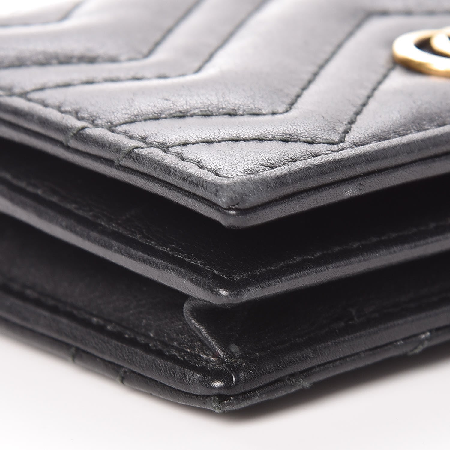 Gucci Calfskin Matelasse GG Marmont Card Case Wallet Black 5 of 10