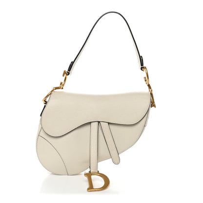 Christian Dior Grained Calfskin Saddle Bag White 1 of 10