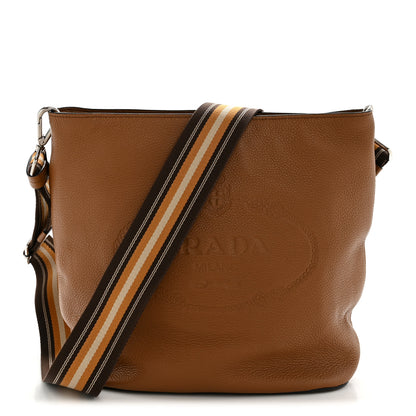 Prada Vitello Phenix Embossed Logo Shoulder Bag Cannella 1 of 12