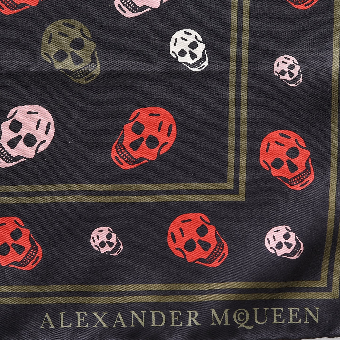 Silk Skull Scarf Black Multicolor