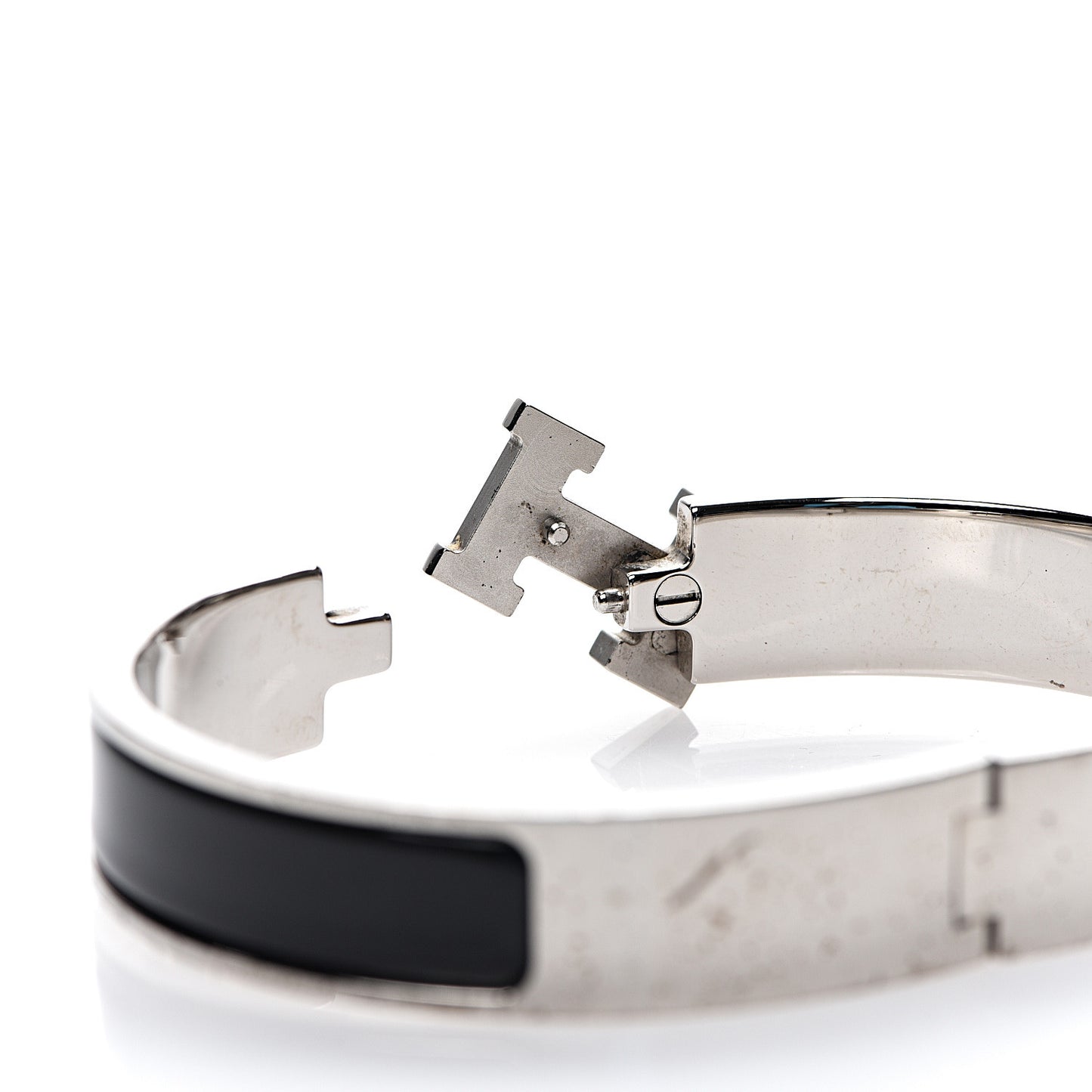 Enamel Narrow Clic Clac H Bracelet PM Black