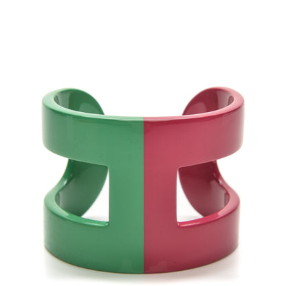 Hermes Lacquered Wood Ano Bracelet PM Intense Green Azalea 1 of 5