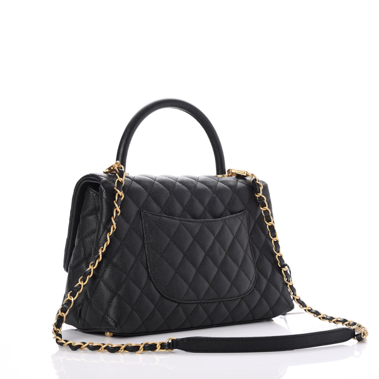 Chanel Caviar Quilted Small Coco Handle Flap Black 3 of 8