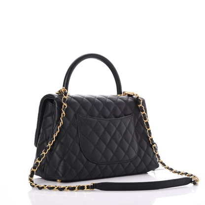 Chanel Caviar Quilted Small Coco Handle Flap Black 3 of 8