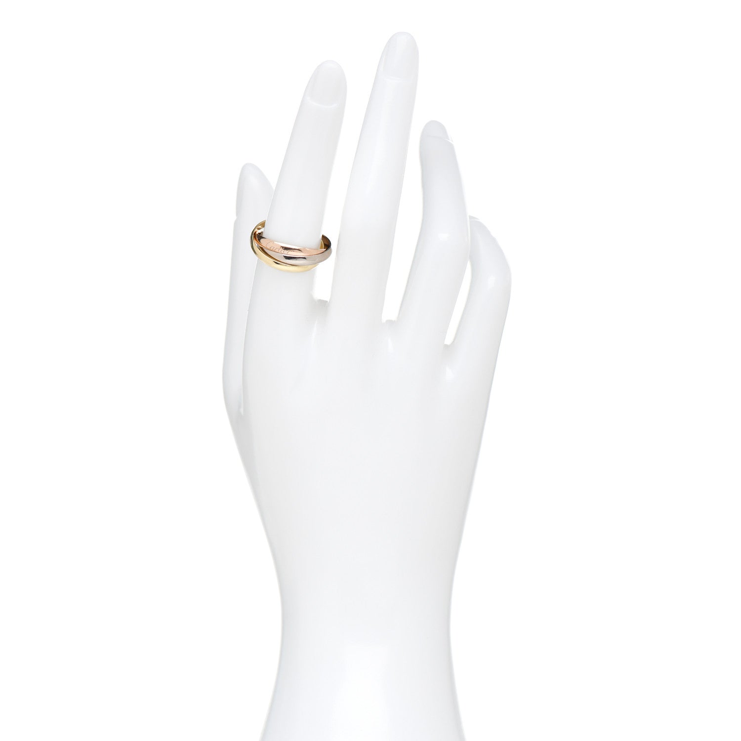 Cartier 18K Pink Yellow White Gold Small Trinity Ring 54 6.75 2 of 5