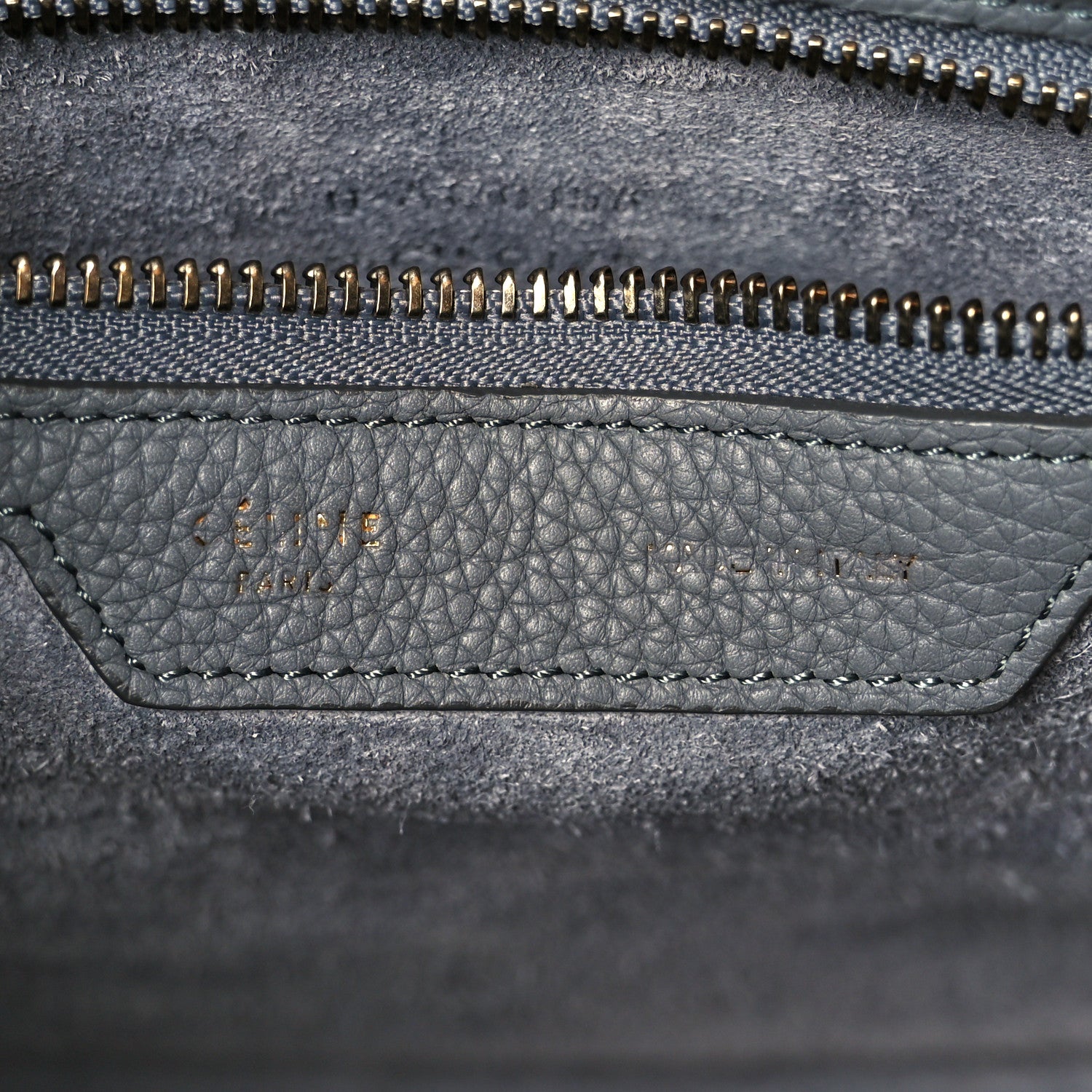 Celine Baby Drummed Calfskin Micro Luggage Kohl 6 of 9
