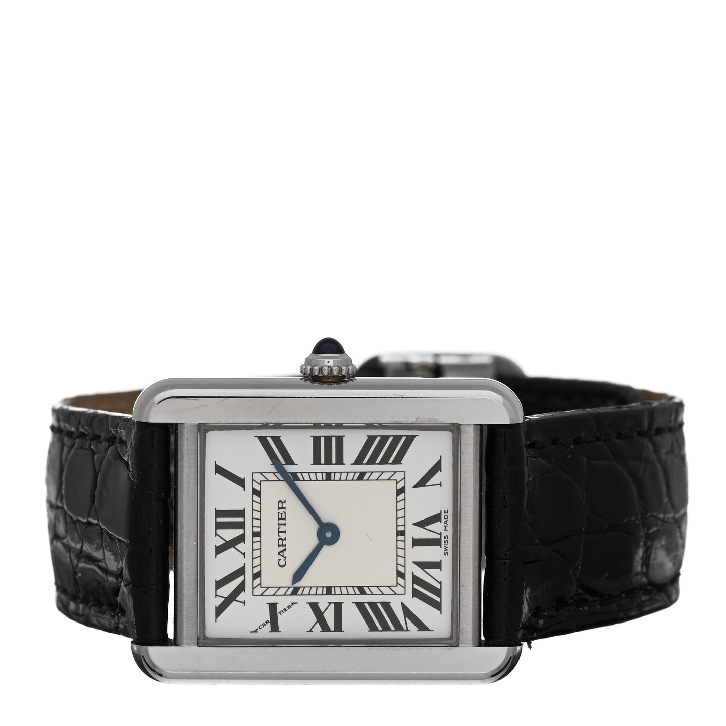 Stainless Steel Alligator 24mm Tank Solo Quartz Watch