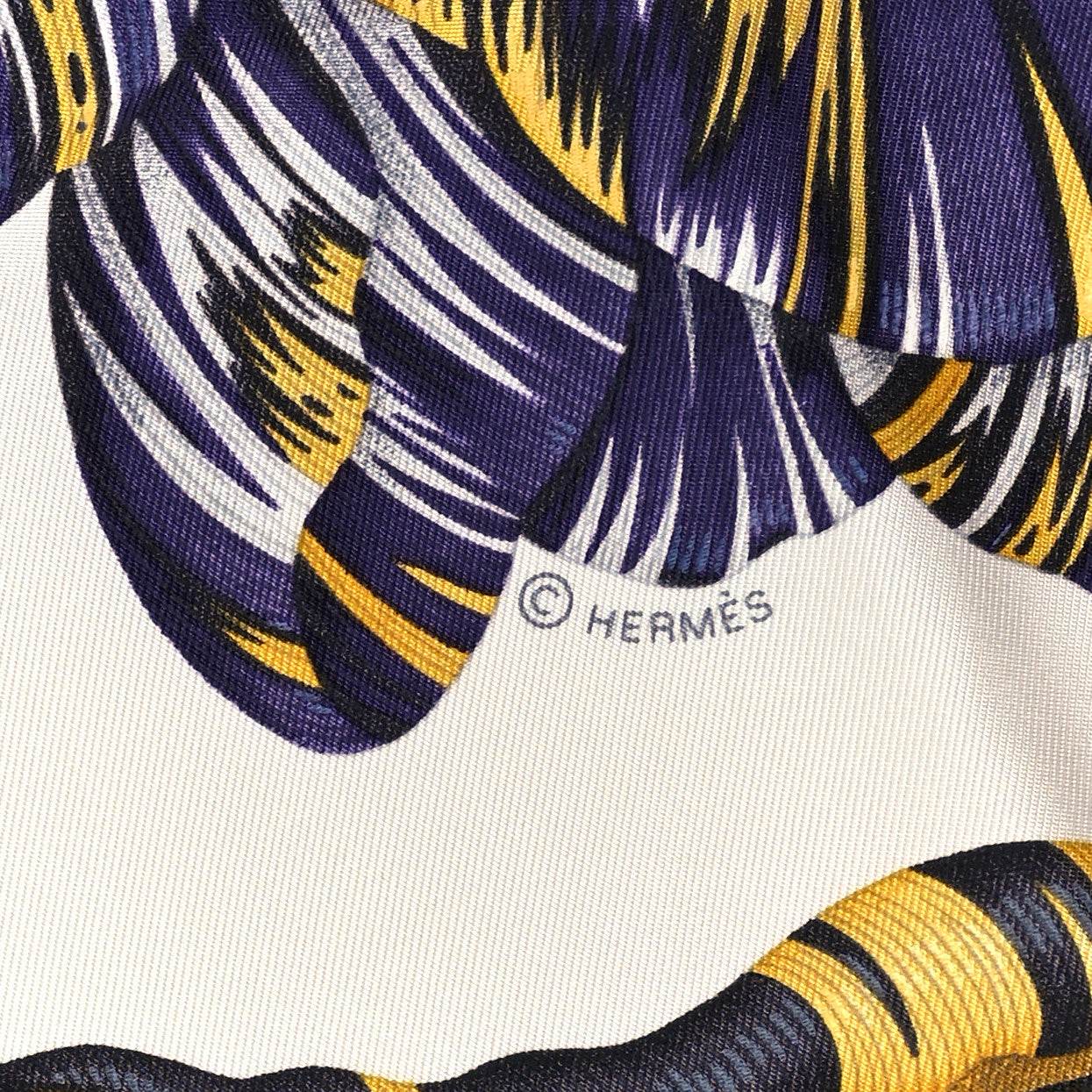 Hermes Silk Tulipomanie Scarf 90 White Corail Gris 3 of 4
