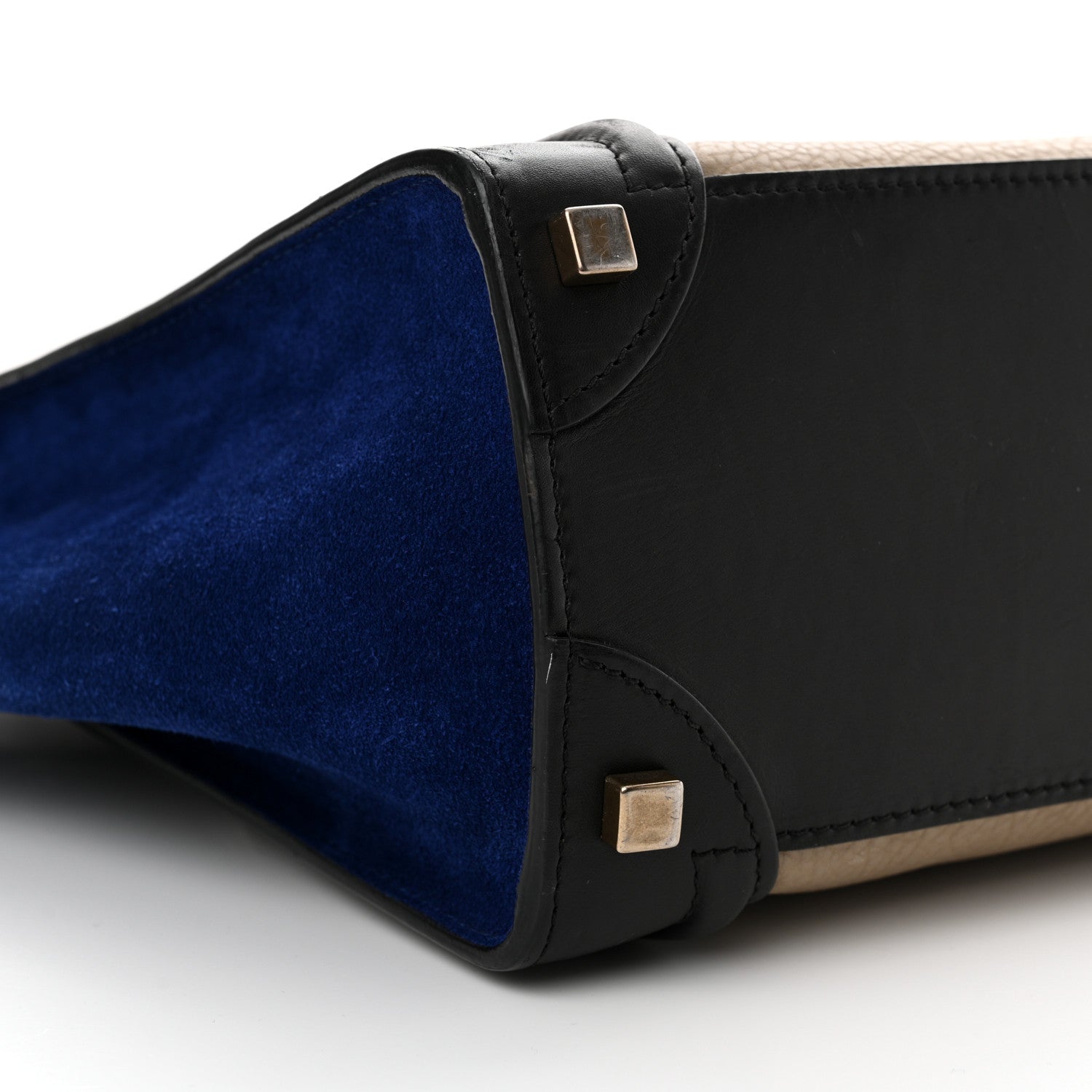 Celine Elephant Calfskin Suede Micro Tri-Color Luggage Sand 8 of 14
